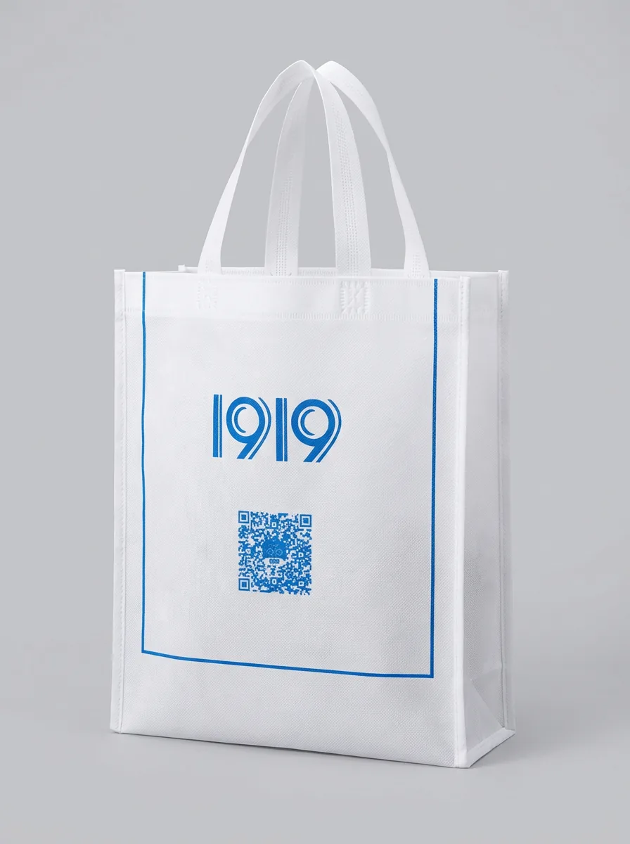 Minimalist Blue & White Print Non-Woven Bag