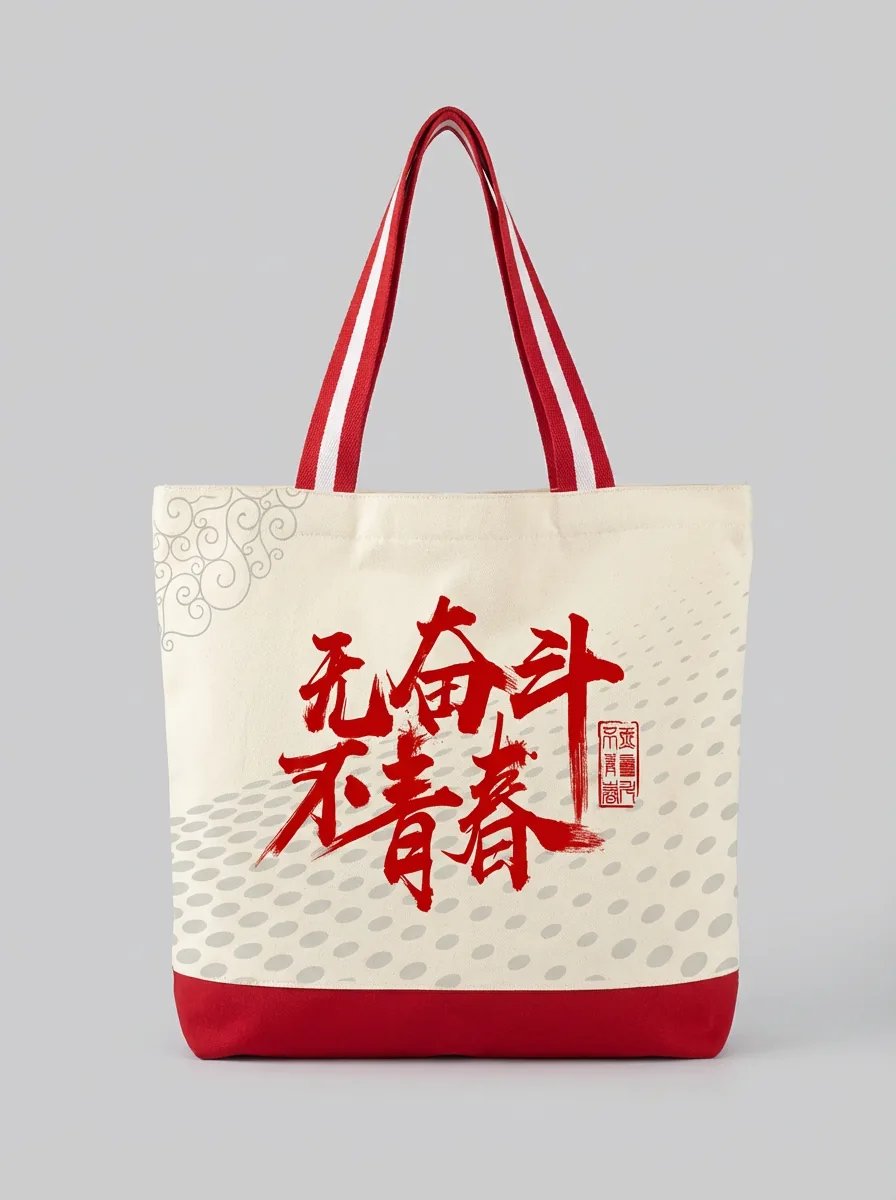 Motivational Calligraphy Canvas Tote Bag